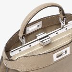 FENDI Peekaboo ISeeU Small Dove gray Selleria bag with 1254 hand-sewn topstitches - Image 5